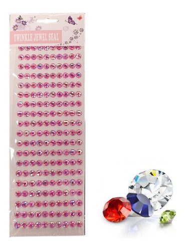 MI DISTRIBUIDORA LC Iridescent Self-Adhesive Fuchsia Crystals X 190 Strass 0