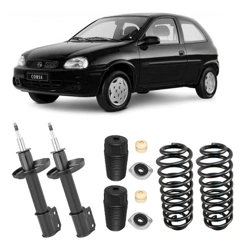 2 Amortecedor Dianteiro Corsa Kit Mola 94 95 96 97 98 99 00 0