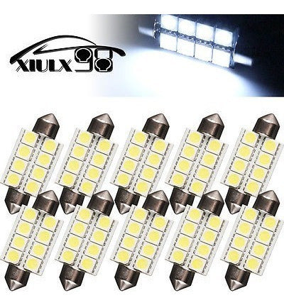 Xiulx98 10 x 7000 K Festoon White 42MM 8 SMD LED Interior Light 1