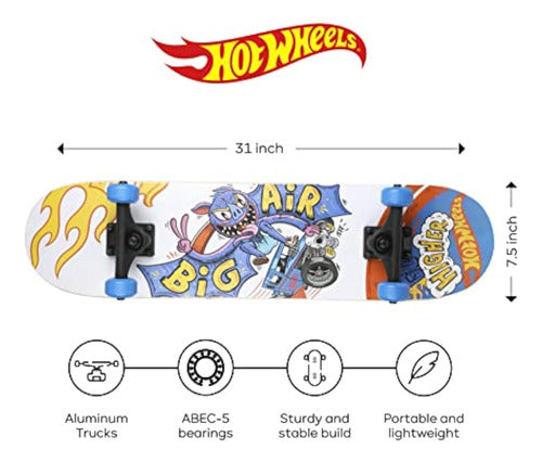 Hot Wheels - Patineta De 31 Pulgadas, Tabla De 1