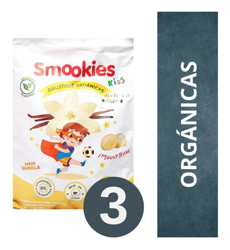 Organic Vanilla Smookies Cookies 3 X 120g - Vegan 0
