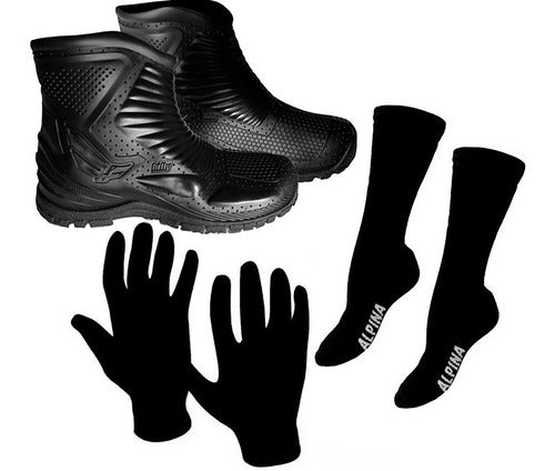 Waterproof Touring Boots + 1st Skin Socks + Gloves 0