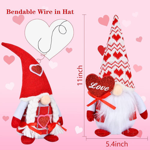 Abitoncc Gnomos De San Valentín Decoraciones De Peluche Para Adornos 1