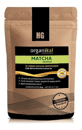 Pack 2 Té Verde Matcha Organikal Hgl Relaja Cuerpo Polvo 50g 1