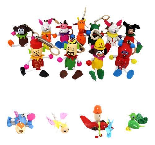 Cartoon Jumping Puppet Wooden Figure Toy 0