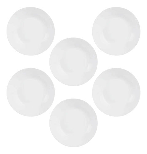 Luminarc Diwali White Tempered Glass 20 Cm Deep Plate X 6 0