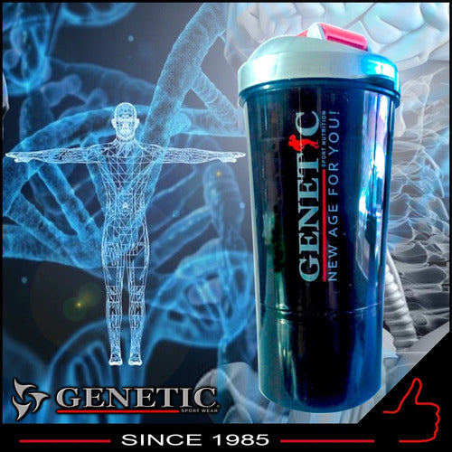 2 Vasos Shaker Batidores Smart Polvera Genetic Black 600 Ml 2