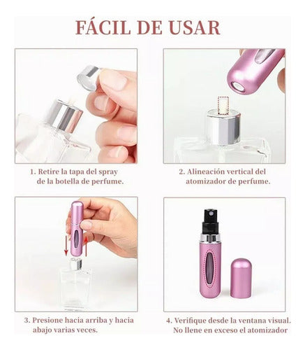 X50 Mini Perfumero Portátil Recargable 5ml Atomizador 5