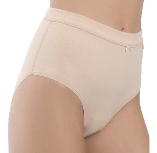 High-Waisted Cotton Panties, Mauve Color Model A008 0