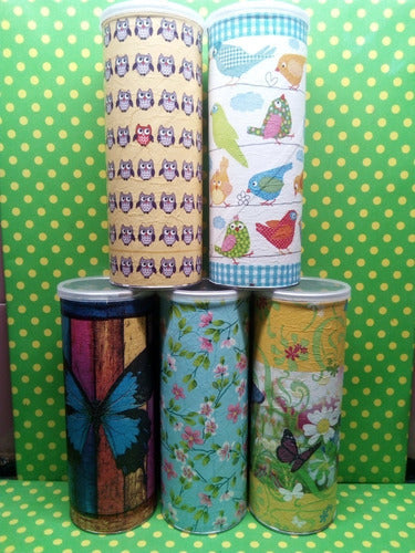 Recycled Tube Bags Holder with Decoupage 0