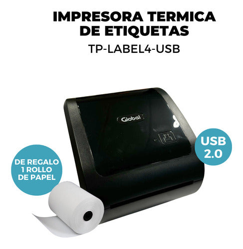 Global Impresora Térmica Etiquetas Usb Software 103mm 1