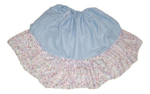 Paisana Celeste Skirt 130 X 46 Cms Floral Ruffles 0