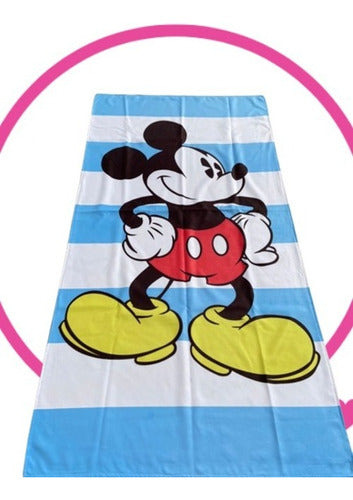 Mateando Pink Microfiber Towel - Mickey Stripes 0