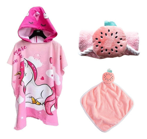 Lunar Stars Hooded Towel Set for Girls Aged 6 to 10 - Microfiber 0