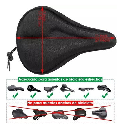 Funda Cubre Asiento Negro De Silicona P/ Bicicleta/ Spinning 4