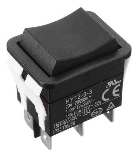 KEDU HY12-9-3 250V 20A On-Off-On Switch Button 1