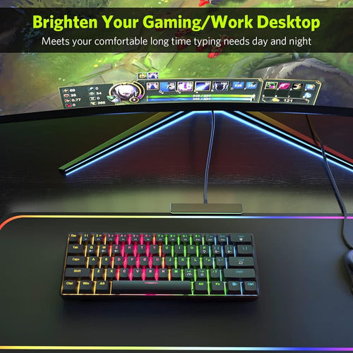 Fiodio 61 Teclas RGB Wireless Y Wired Mechanical Gaming Keyboard 2