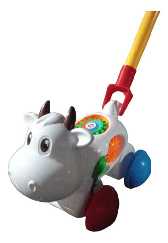 Educational Cow Pull Along Vehicle with Stick 0