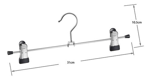 Metal Hook Set of 20 Pant Hangers with Clips 2