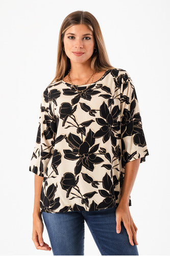 ARmoda Blouse Fibrana 3/4 Sleeve with Slit 3