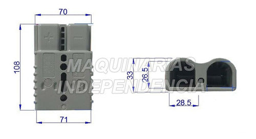 Anderson SB350 Gray Battery Connector for Forklift Stacker 3