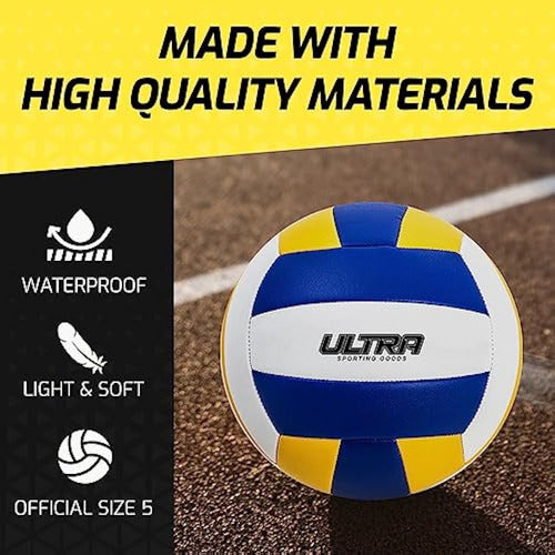 Ultra Sporting Goods Beach Volleyball and Pump – Official Size 5 Indoor and Outdoor Volleyball 1