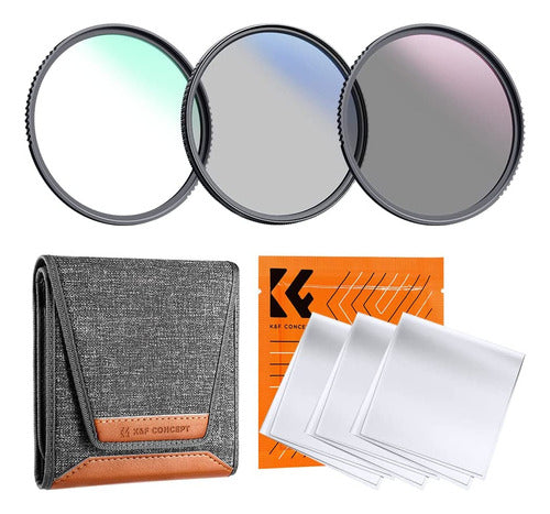 Professional Lens Filter Kit 49mm UV/CPL/ND + Cleaning Pen + Filter Pouch 0