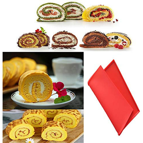 Yuanaiyi - Alfombrilla Para Tartas Con Forma De Rollo Suizo, 4