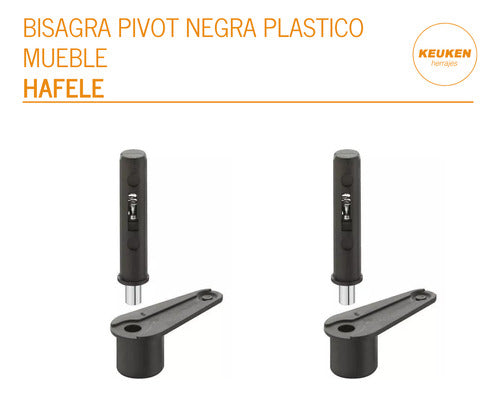 Bisagras Pivot Plástico Negro Mueble Hafele Puerta X Par 1