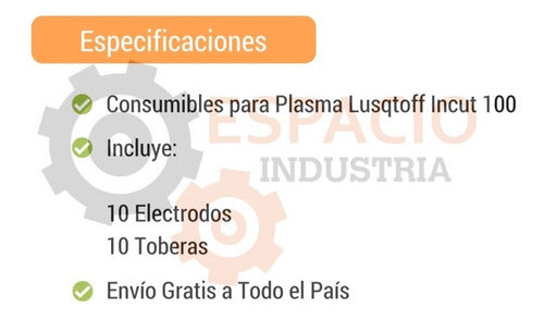 Lüsqtoff 10 Kits of Consumables for Incut 100 Plasma Cutting Torch 1