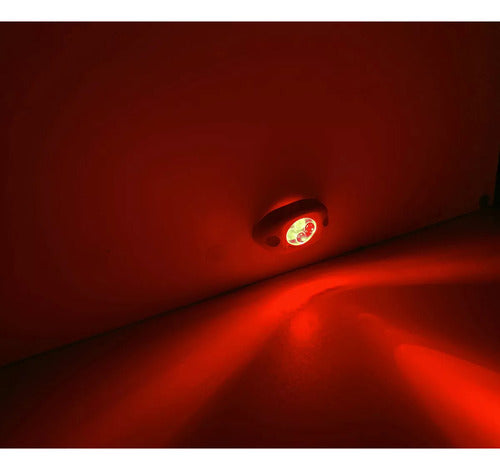 Luz Cortesia Capa Oval Branca 4 Leds 12v Luz Vermelho Barco 1