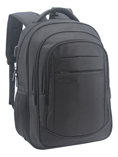 Unicross Classic Formal Black Wide Notebook Backpack 1