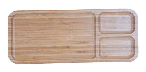 Copetinero Rectangular X3 Divisiones De Madera 1