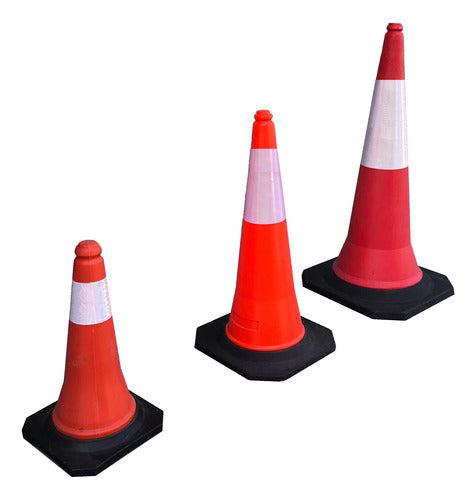 Reflective Traffic Safety Cone 50cm with Rigid Base Orange Iael 1