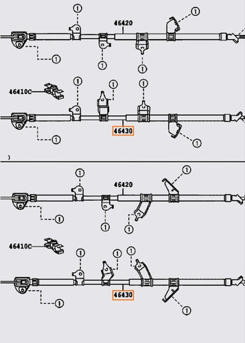 Toyota Handbrake Cable 2005-2012 Original 7