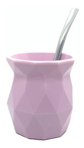 Set of 10 Faceted Terra Mate Cups with Self-Cleaning Straw 3