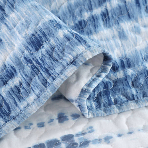 Haussman King Summer Blue Cover + Pillowcase Set Quilt Decohoy 0