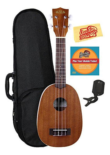 Kala Ka-p Caoba Piña Soprano Ukelele Bundle with Rigid Case 0