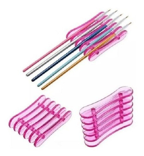 Plastic Manicure Nail Brush Holder Support 2