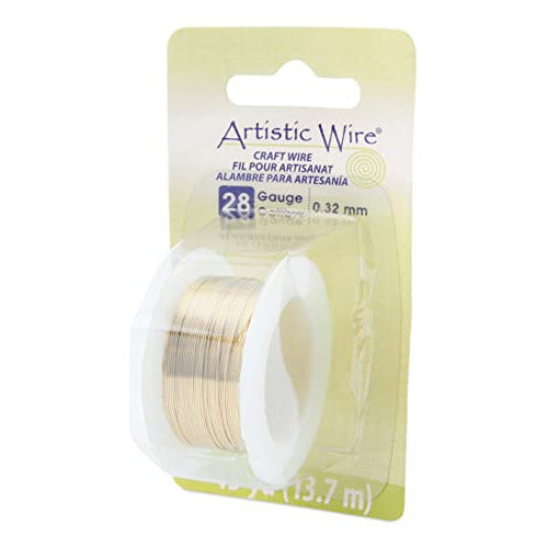 Artistic Wire 28 Gauge 0.32mm Gold Craft Jewelry and Artisan Wire 13.7m 0