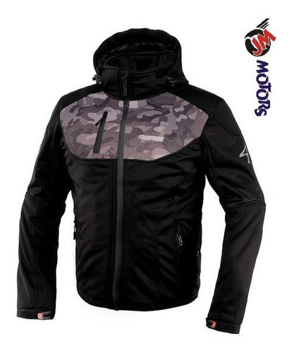 Fourstroke Jm Campera Moto Softshell 4t Fourstroke Town Negra Camuflada 1