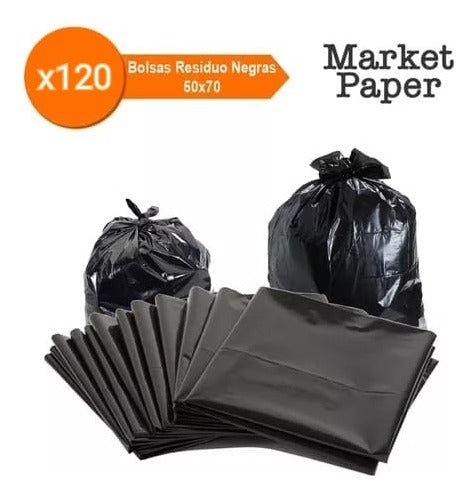 Market Paper Black Waste Bag 50x70 - 120 Units 0