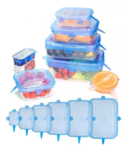 Renkai Reusable Adjustable Silicone Rectangular Lids Set of 6 0