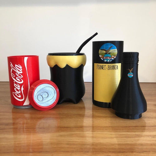 Big Rabbit Deco Set Mate Fernet Branca Yerbera, Sugar Bowl, and Mate with Straw 4