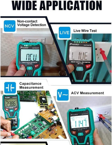 Multimeter Tester Smart Capacimeter Temp NCV Cat 3 Pro'sKit 3