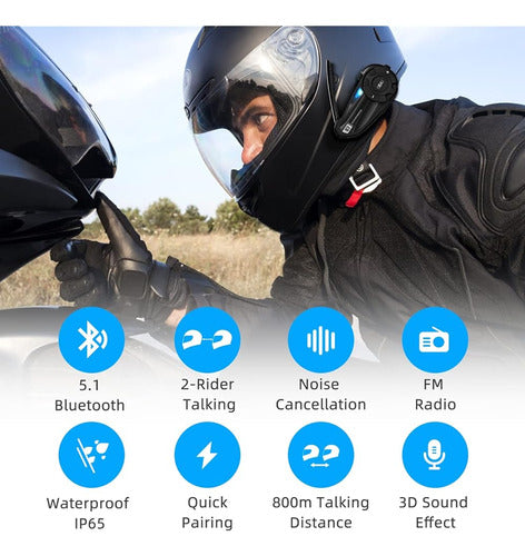 Ejeas Q2 Casco De Moto Bluetooth Intercomunicador, Auricular 2