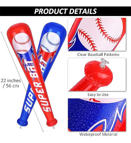 Durony 24 Inflatable Baseball Bats and Foam Balls 1