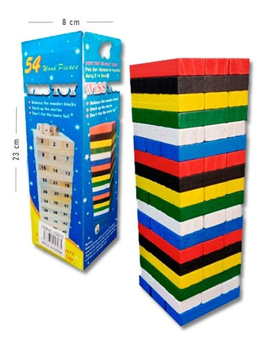 Jenga Madera Colorido 54pcs  23 Cm Alto 0