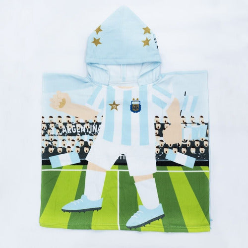 Afa Seleccion Argentina Poncho Infantil De Toalla Messi Dibu 3