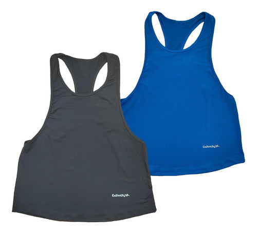 Pack of 2 Women's Sleeveless Sports Sweatshirts Gym Dry Fit 6